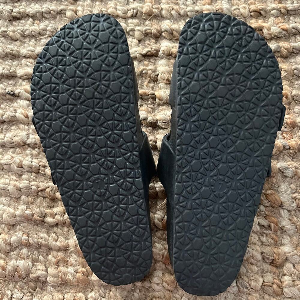 Shade & Shore Neida EVA Two Band Footbed Slide Sandals Bundle Black White 7 - Picture 5 of 15